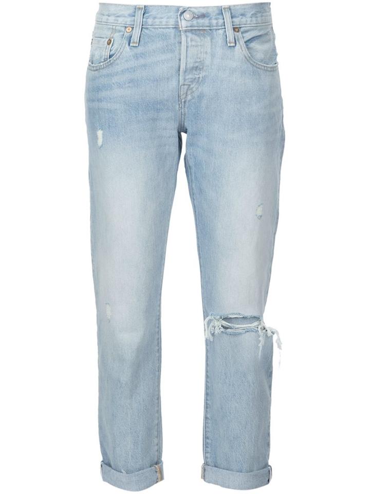 Levi's Distressed Boyfriend Jeans, Women's, Size: 29, Blue, Cotton