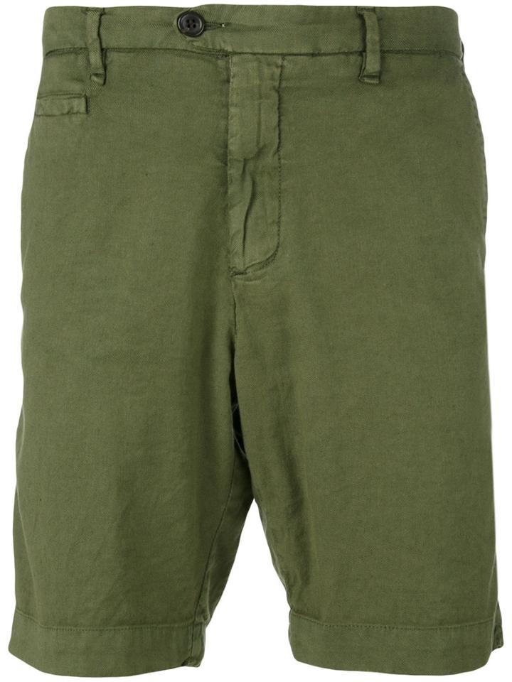Perfection - Classic Deck Shorts - Men - Cotton/linen/flax/rubber - 52, Green, Cotton/linen/flax/rubber