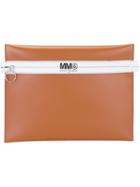Mm6 Maison Margiela Branded Envelope Clutch, Women's, Nude/neutrals, Calf Leather