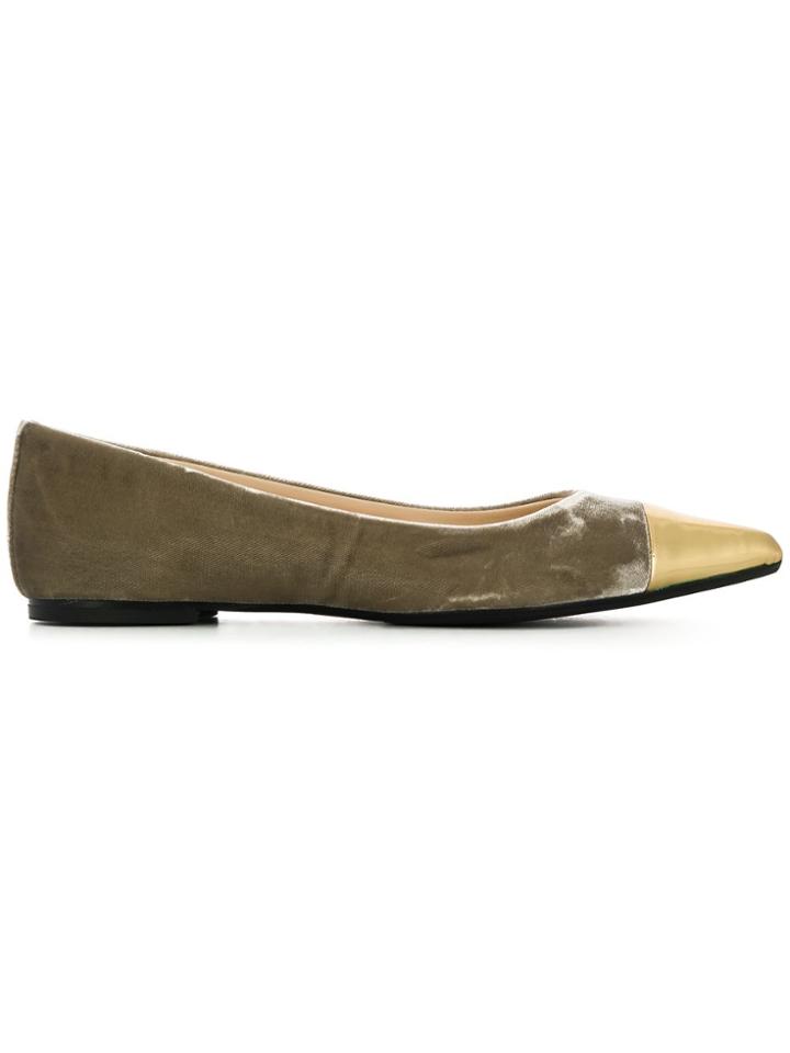 Anna Baiguera Malika Metallic Toe Ballerinas - Nude & Neutrals