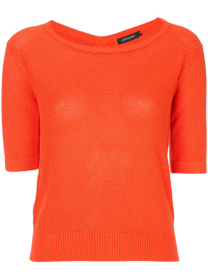 Loveless Fitted Knitted Top - Yellow & Orange