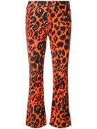 R13 Flared Leopard Print Jeans - Yellow