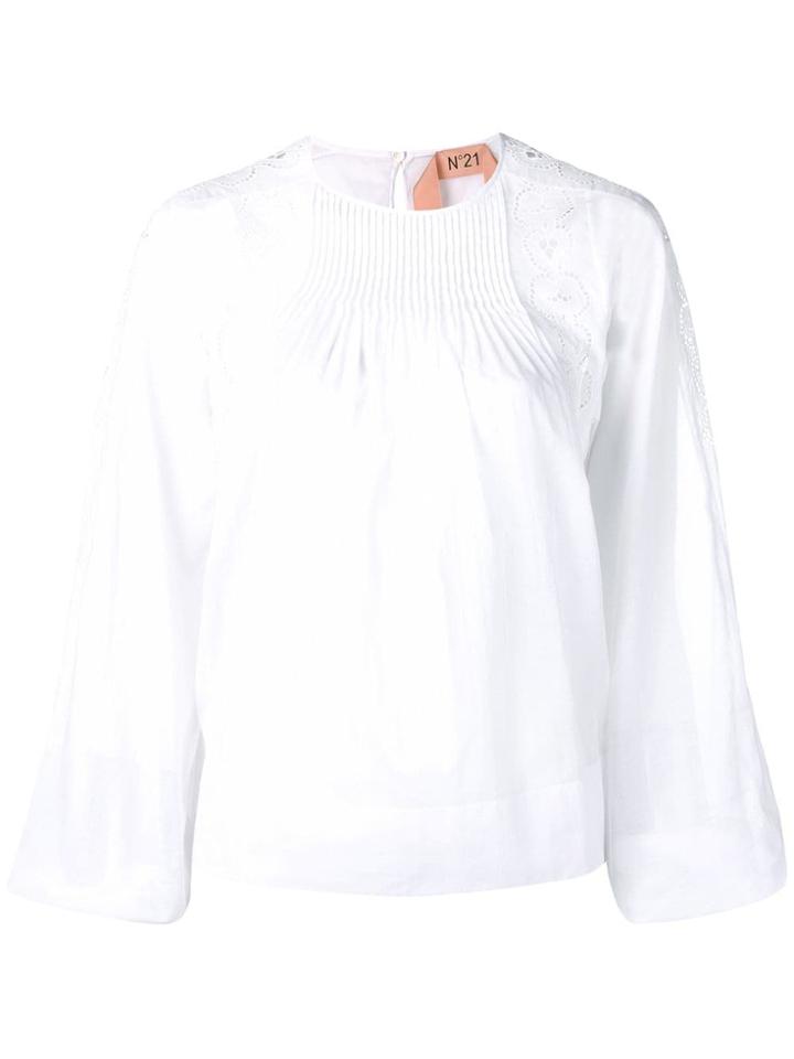 Nº21 Broderie Anglaise Blouse - White