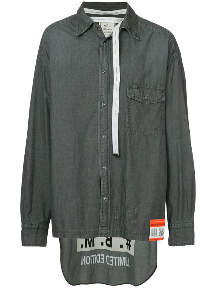 Maison Mihara Yasuhiro Denim High Low Shirt - Black