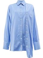 Rokh Asymmetric Striped Shirt - Blue