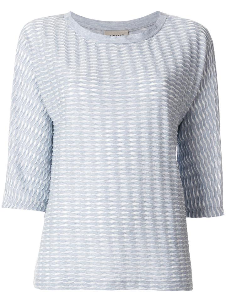 Armani Collezioni - Twisted Effect Jumper - Women - Polyamide/modal - 42, Blue, Polyamide/modal