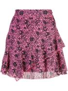 Derek Lam 10 Crosby Asymmetrical Ruffle Mini Skirt - Pink