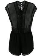 Iro Sheer Lace-up Playsuit - Black