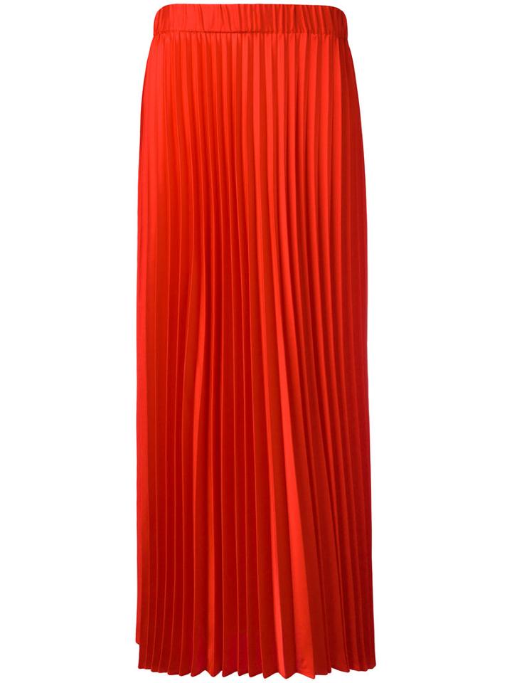 P.a.r.o.s.h. - Long Pleated Skirt - Women - Polyester - S, Women's, Red, Polyester