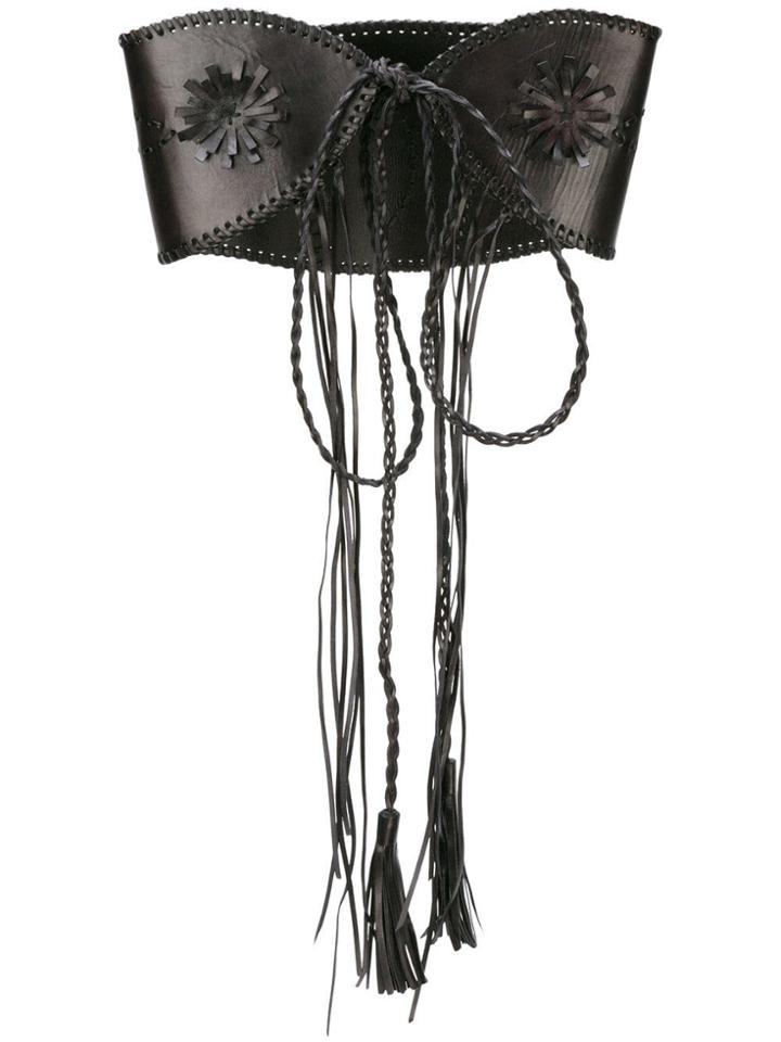Alberta Ferretti Wide Braided Belt - Black
