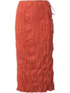 Altuzarra Crepe Wrinkled Tie Side Straight Skirt
