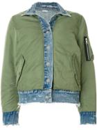 Amiri Reversible Bomber And Denim Jacket - Green