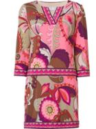 Trina Turk Abstract Print Short Dress, Women's, Size: 6, Pink/purple, Polyester/spandex/elastane