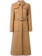 Stella Mccartney Belted Coat, Women's, Size: 38, Nude/neutrals, Cotton/polyamide/viscose/metal