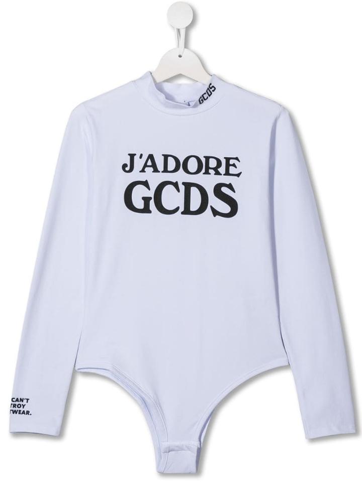 Gcds Kids 'j'adore' Graphic Body - White