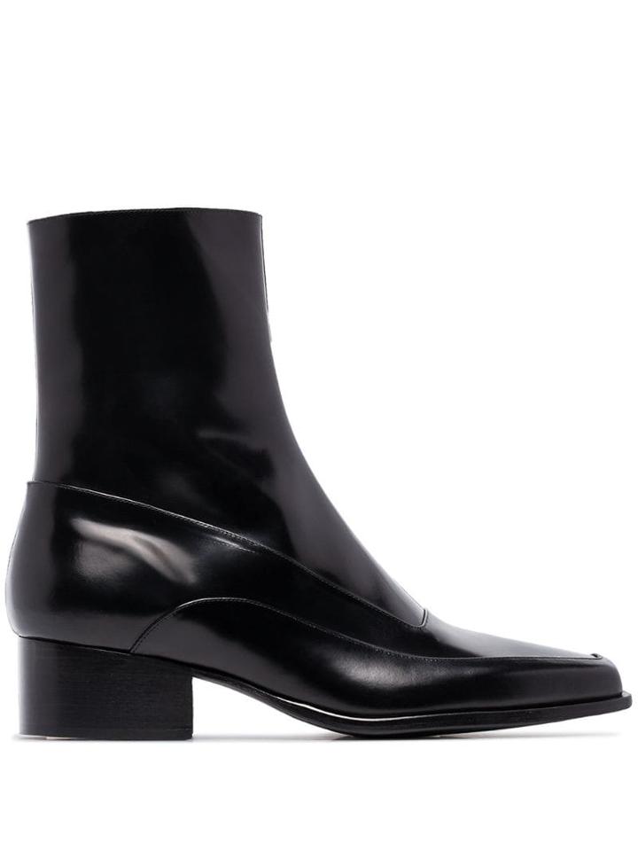 Y/project Square Toe 50mm Ankle Boots - Black
