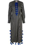 Figue Paolina Tassel Striped Kaftan Dress - Black
