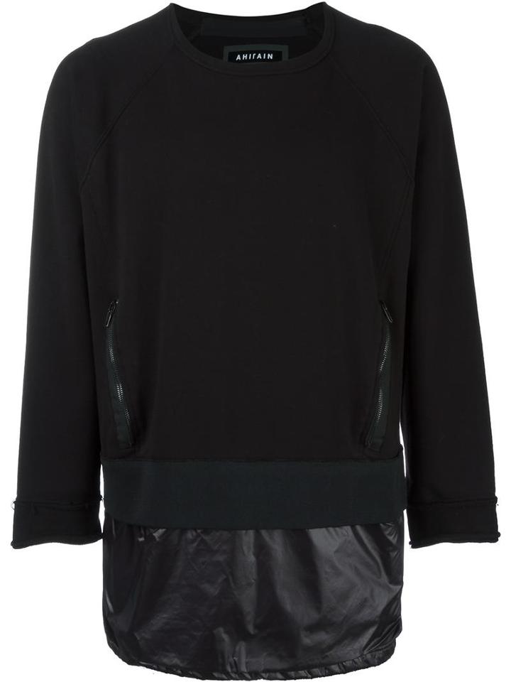 Ahirain Crew Neck Sweatshirt, Men's, Size: Medium, Black, Cotton