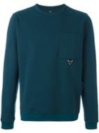 Oamc Chest Pocket Sweatshirt, Men's, Size: Medium, Green, Cotton/polyamide/spandex/elastane/turkey Feather