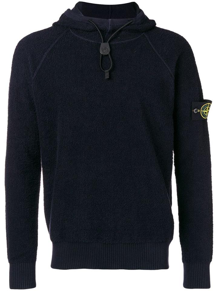 Stone Island Drawstring Hooded Sweatshirt - Blue