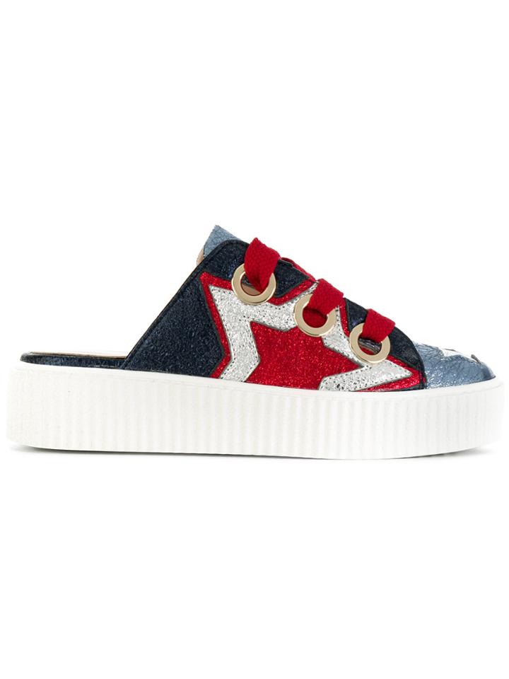 Hilfiger Collection Star Burst Creeper Sliders - Blue