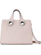 Burberry The Leather Crest Grommet Detail Tote - Pink & Purple