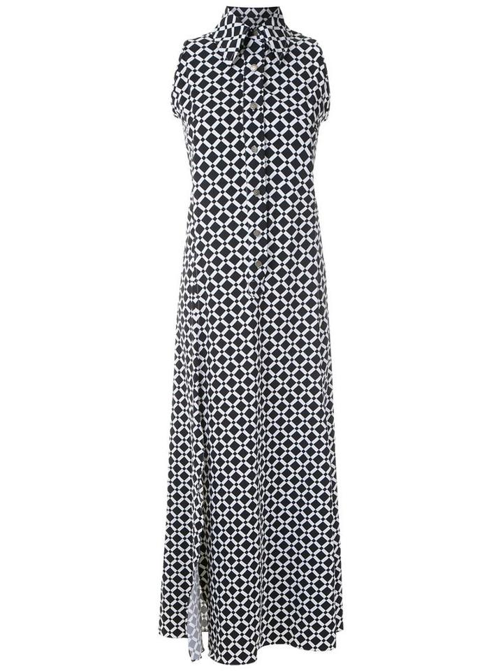 Amir Slama Sleeveless Diamond Shirt Dress - Black
