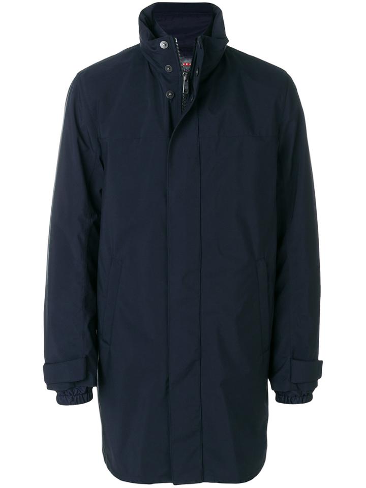 Prada Funnel Neck Parka - Blue