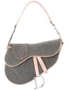 Christian Dior Vintage Denim Saddle Handbag - Grey