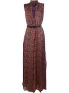 Derek Lam Belted Floral Maxi Dress, Women's, Size: 38, Silk