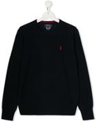 Ralph Lauren Kids Teen Logo Knitted Jumper - Blue