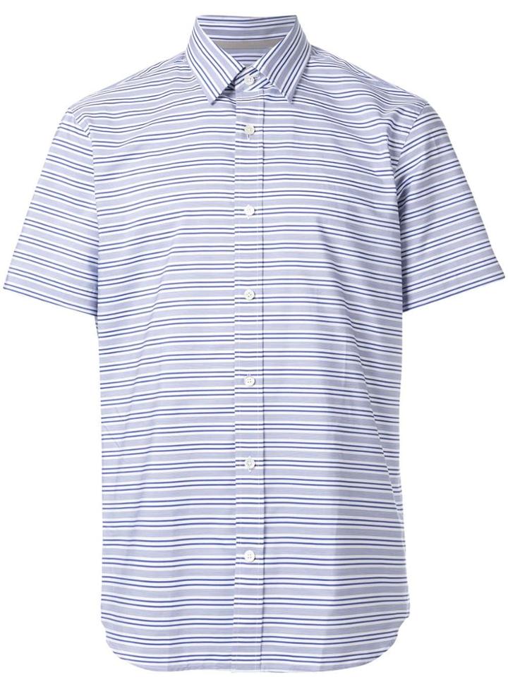 Gieves & Hawkes Striped Short-sleeve Shirt - Blue
