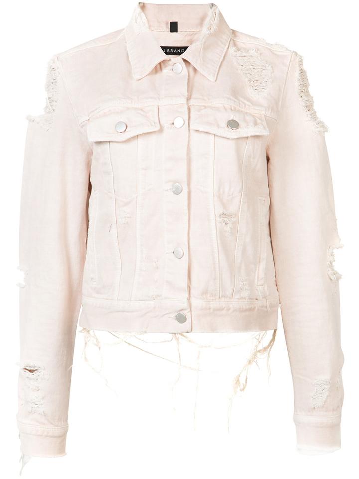 J Brand - Distressed Denim Jacket - Women - Cotton - Xs, Nude/neutrals, Cotton