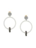 Oscar De La Renta Hematite Beaded Ring Earrings - Metallic