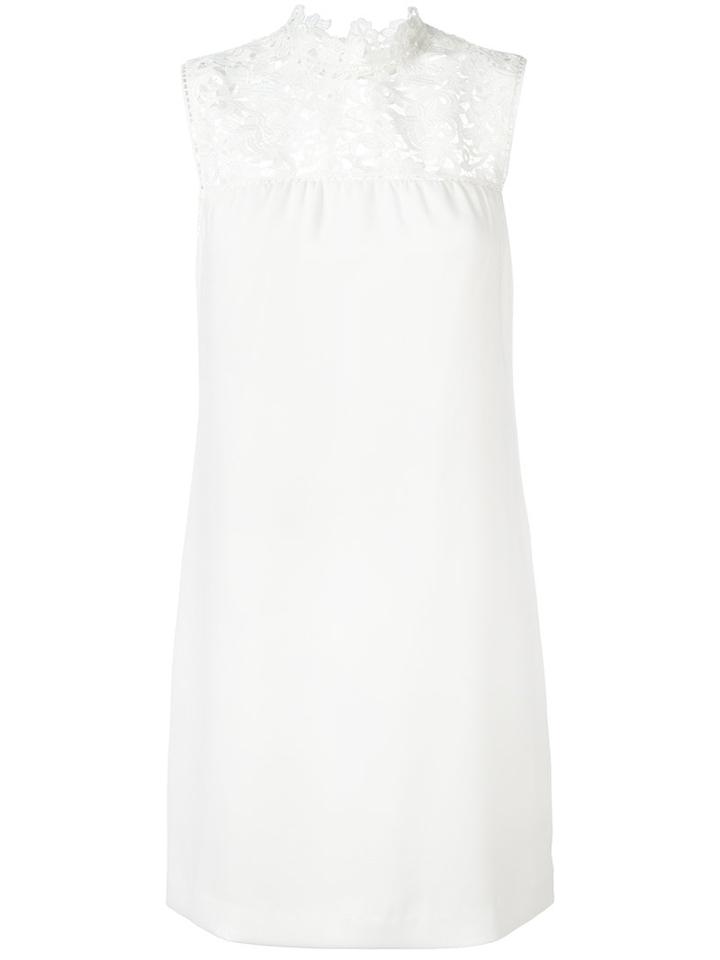 Theory Lace Insert Dress, Women's, Size: 2, White, Polyester/triacetate