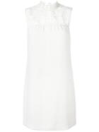 Theory Lace Insert Dress, Women's, Size: 2, White, Polyester/triacetate