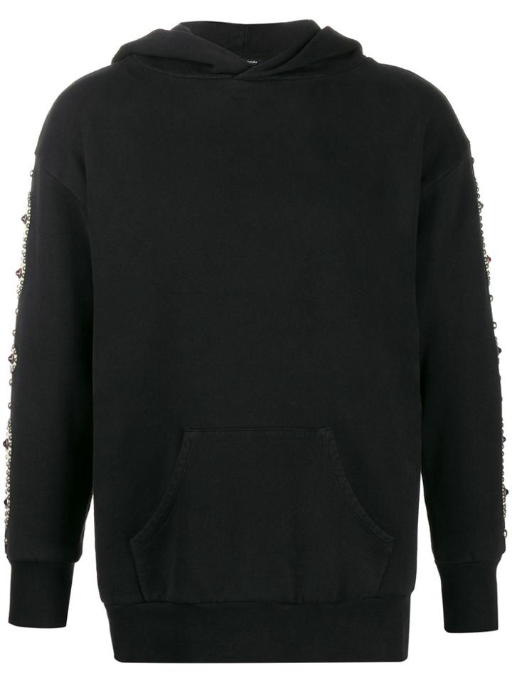 Htc Los Angeles Stud-embellished Relaxed-fit Hoodie - Black