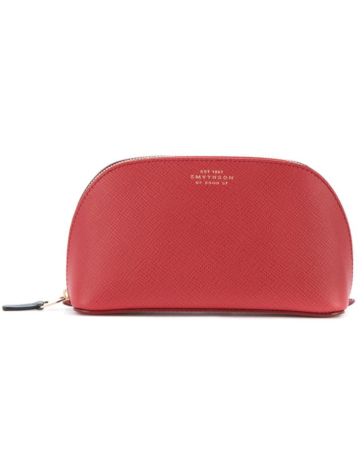 Smythson Zipped Cosmetic Bag - Red