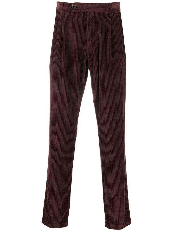 Eleventy Corduroy Straight-leg Trousers - Red