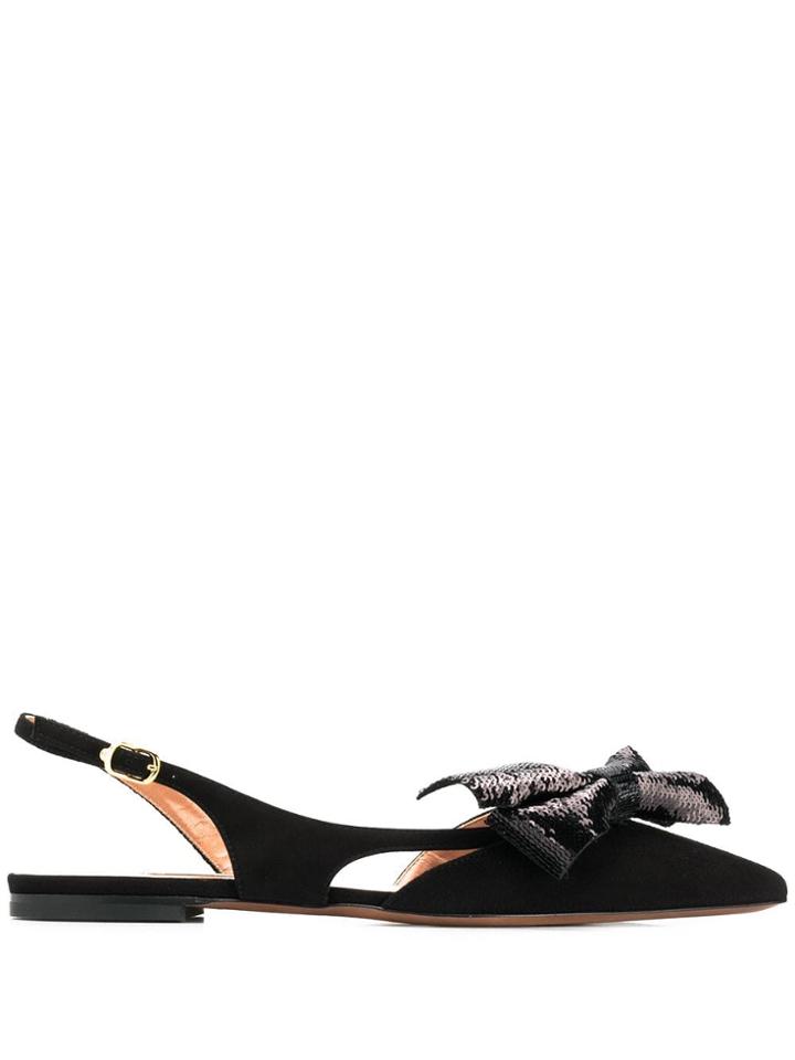 L'autre Chose Bow Detail Ballerina Shoes - Black
