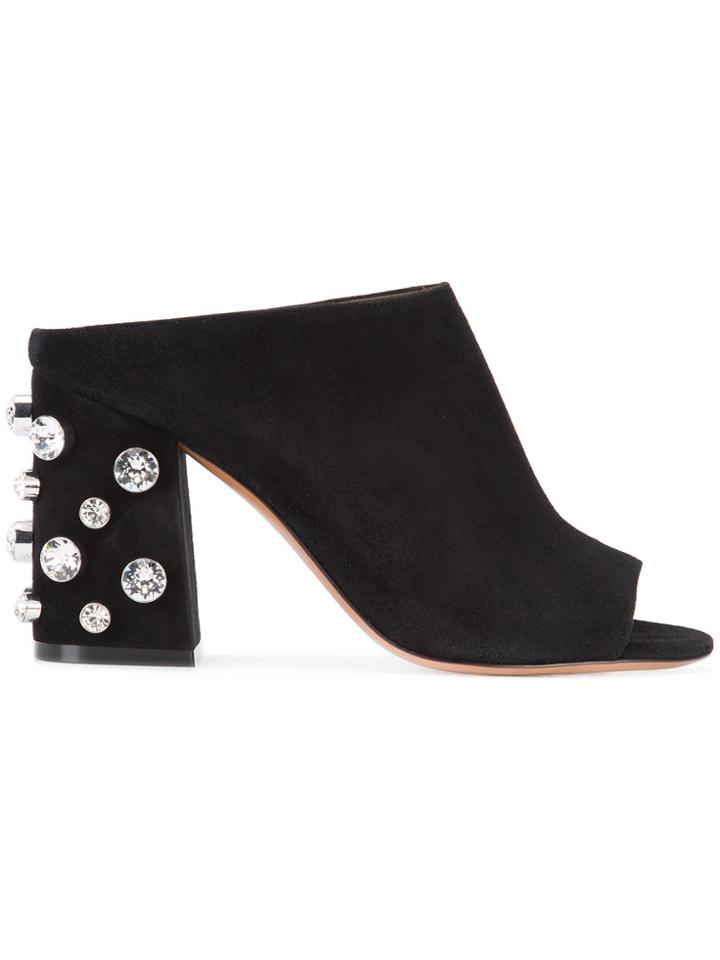 Givenchy Crystal Heel Mules - Black