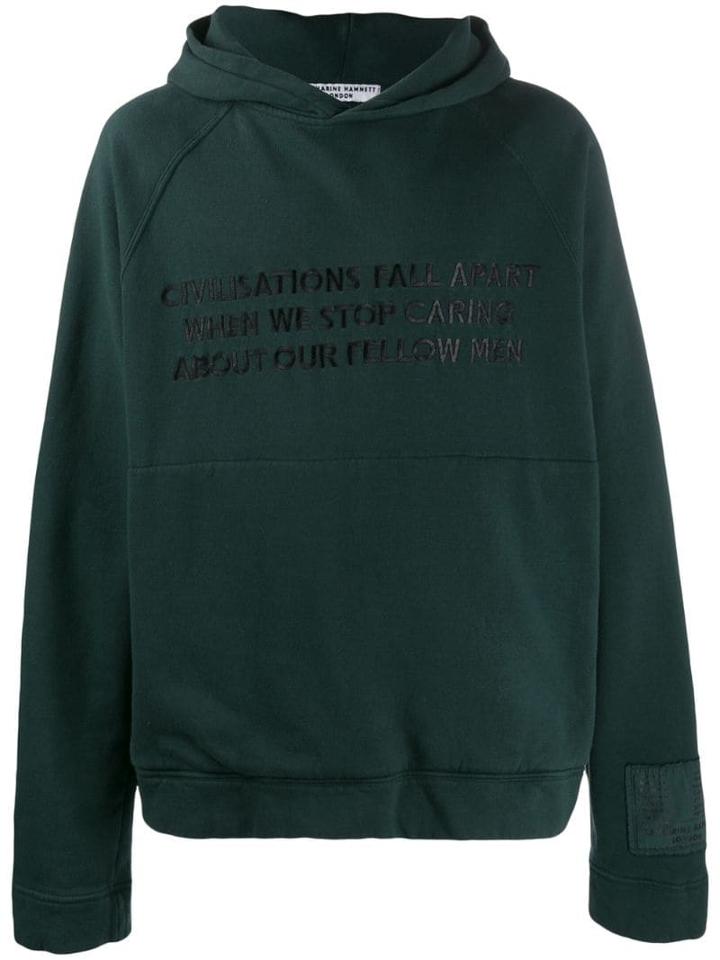 Katharine Hamnett London Embroidered Rick Hoodie - Green