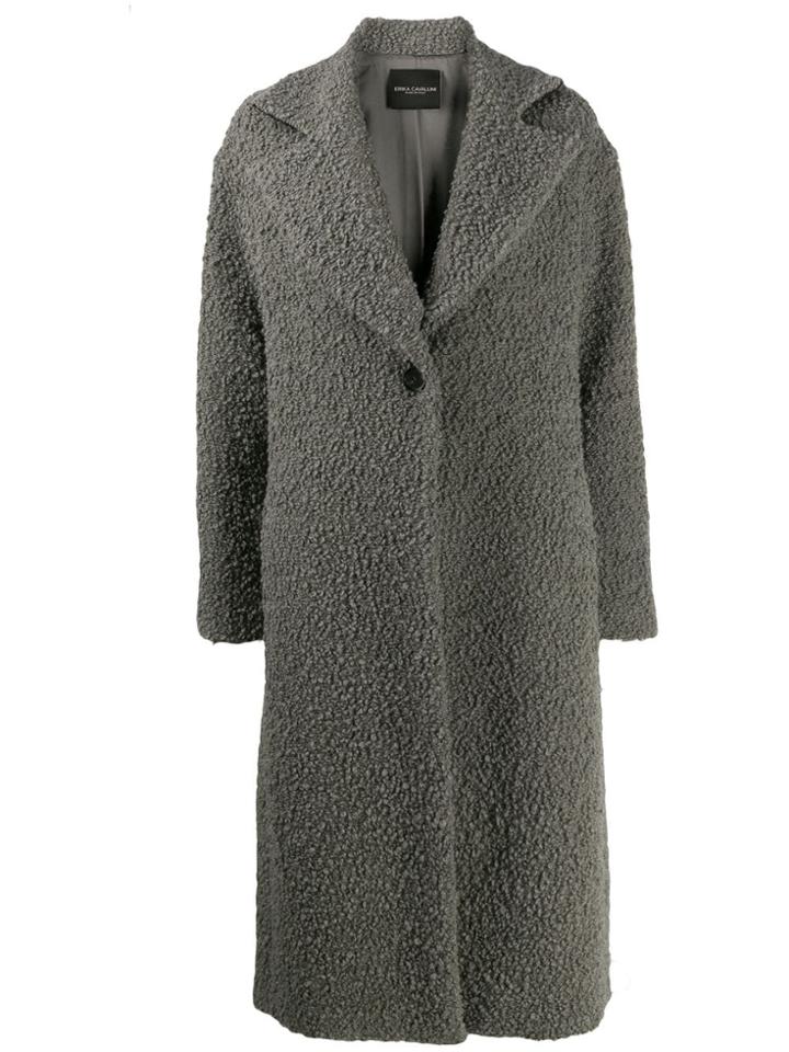 Erika Cavallini Wide-lapel Midi Coat - Grey