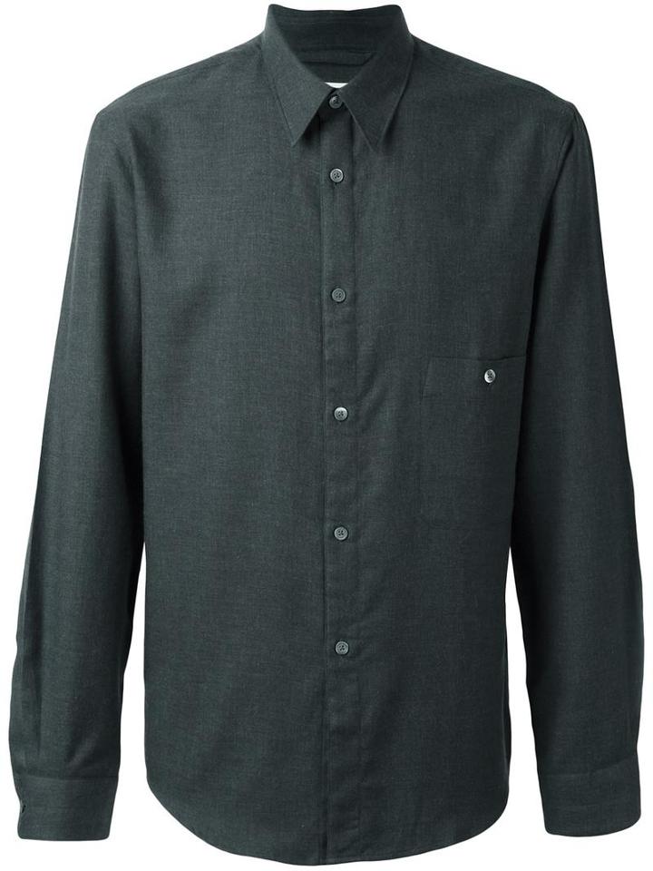 Lemaire Chest Pocket Shirt, Men's, Size: 50, Grey, Cotton/cashmere