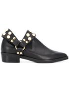 Coliac Pearl Embellished Boots - Black