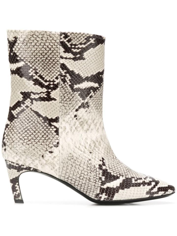 Marc Ellis Snakeskin Effect Boots - Grey