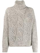 Ba & Sh Azure Roll-neck Jumper - Neutrals