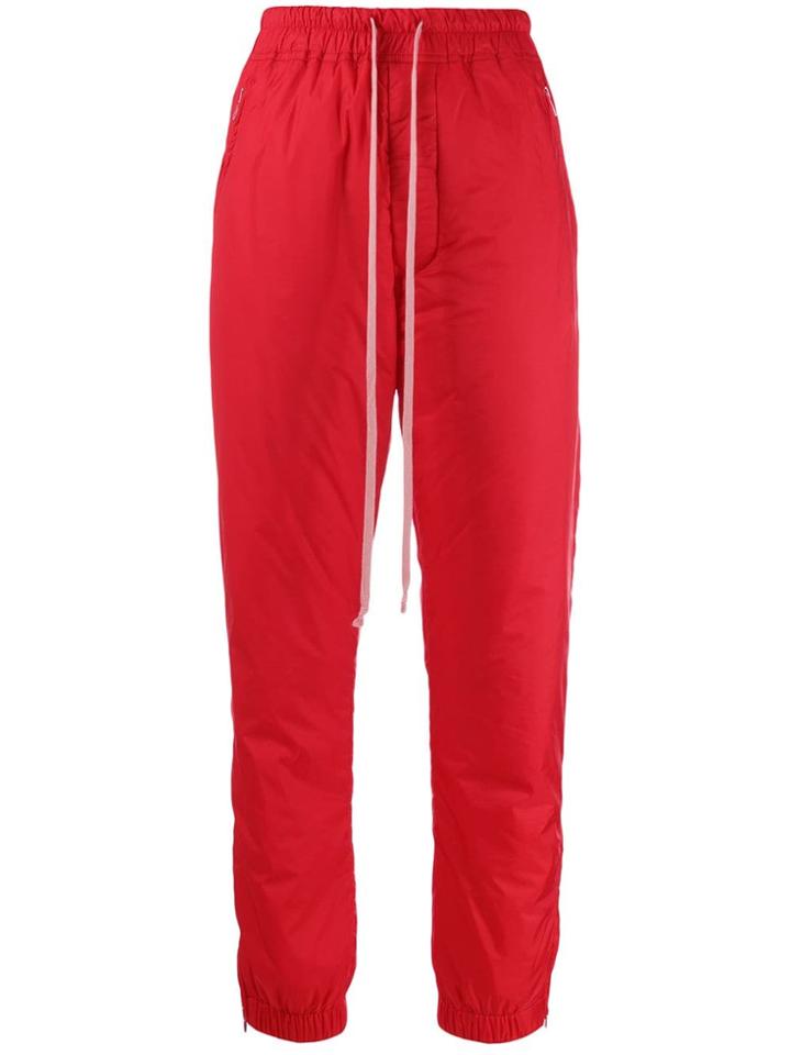 Rick Owens Padded Track Trousers - Red