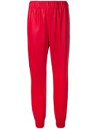 Msgm Metallic Trousers - Red