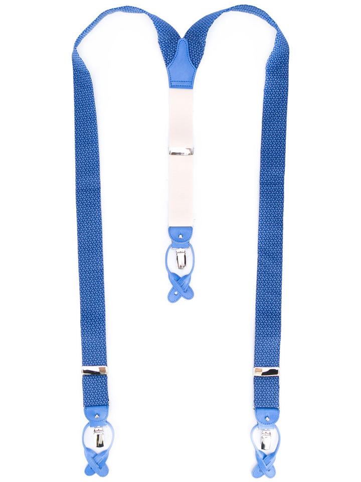 Albert Thurston - Patterned Braces - Men - Silk - One Size, Blue, Silk